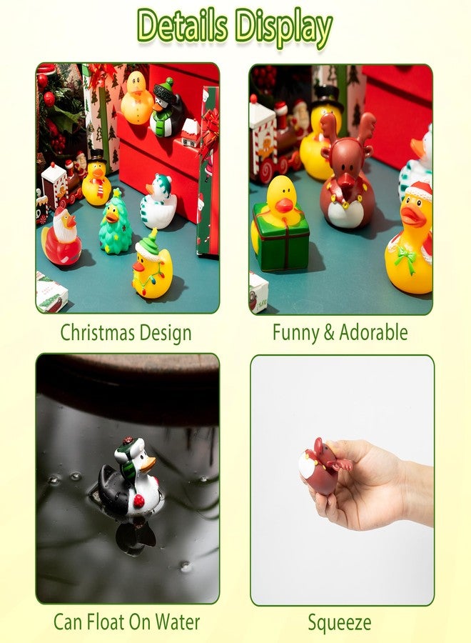 Haooryx Christmas Rubber Duckies Toy - 20Pcs Novelty Santa Elk Snowman Christmas Duck Decoration for Kid Xmas Winter Party Favors Goodie Bag Stucking Fillers Classroom Prizes Duck Birthday Gift Supply - Image 4